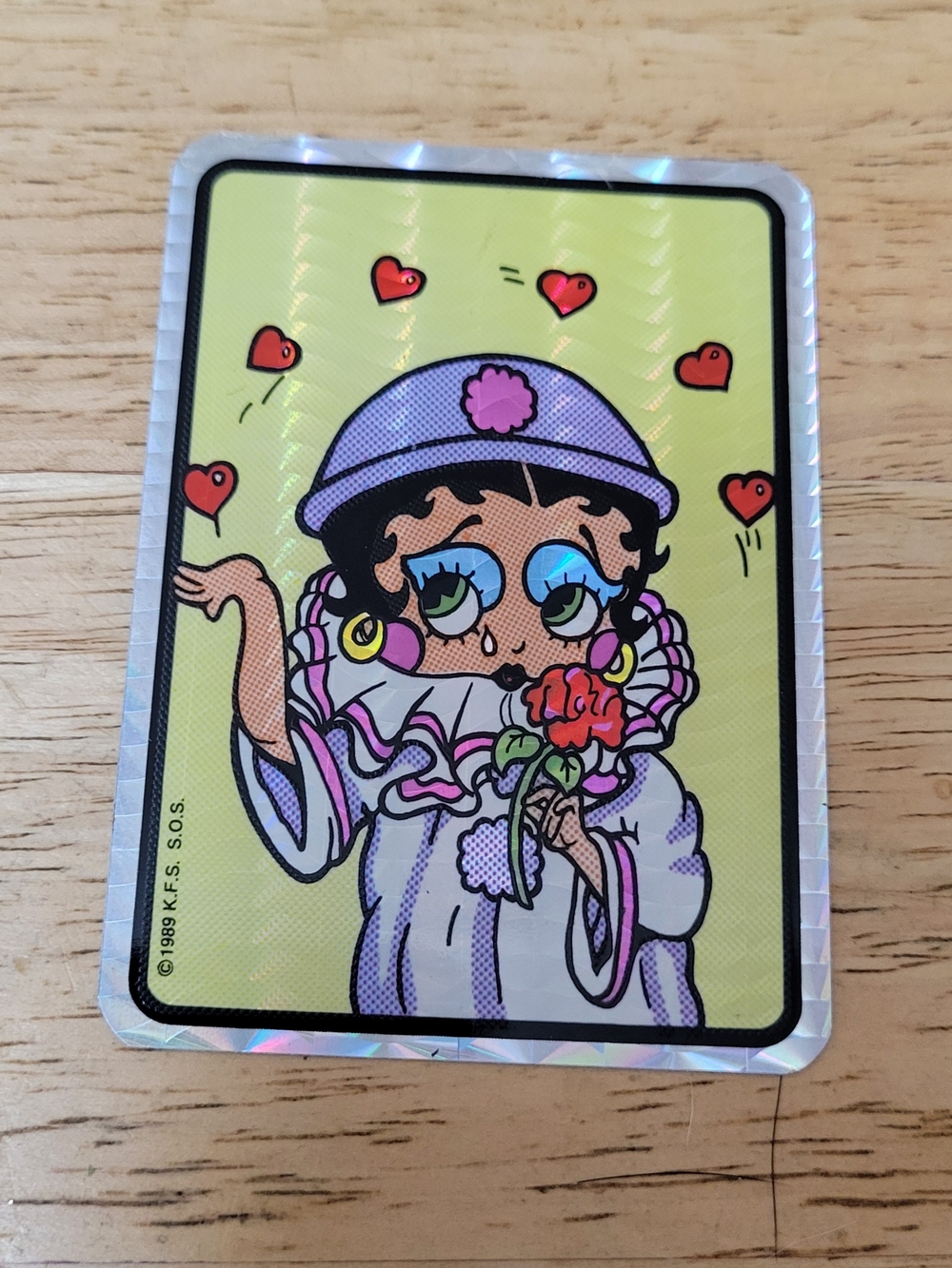 RARE Vintage KFS 1989 Betty Boop Holographic Vending Machine Prism Sticker